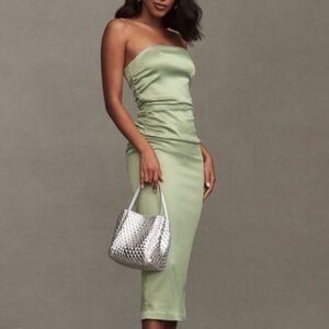BHLDN Selena Strapless Stretch Satin Midi Dress